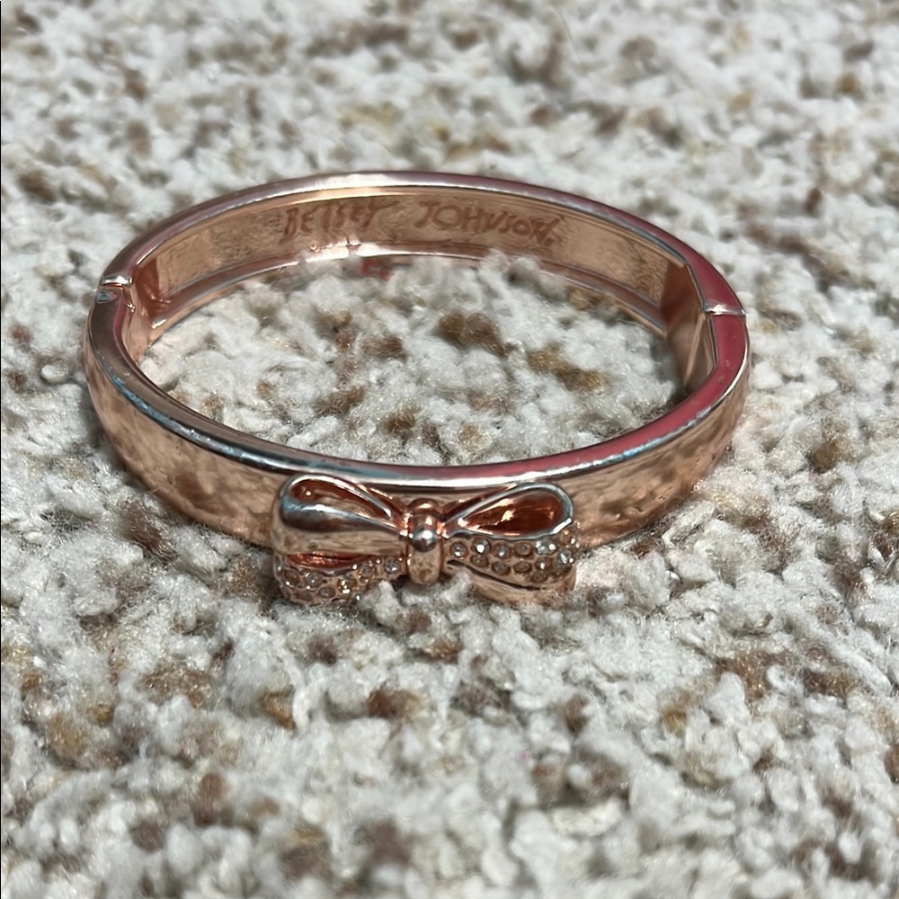 Betsy Johnson Rose Gold Bow Bracelet